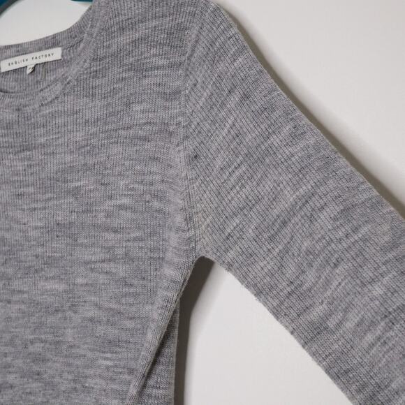 ENGLISH FACTORY Tie Waist Sweater Knit Dress Long Sleeve Heather Grey Women's S - Picture 3 of 11